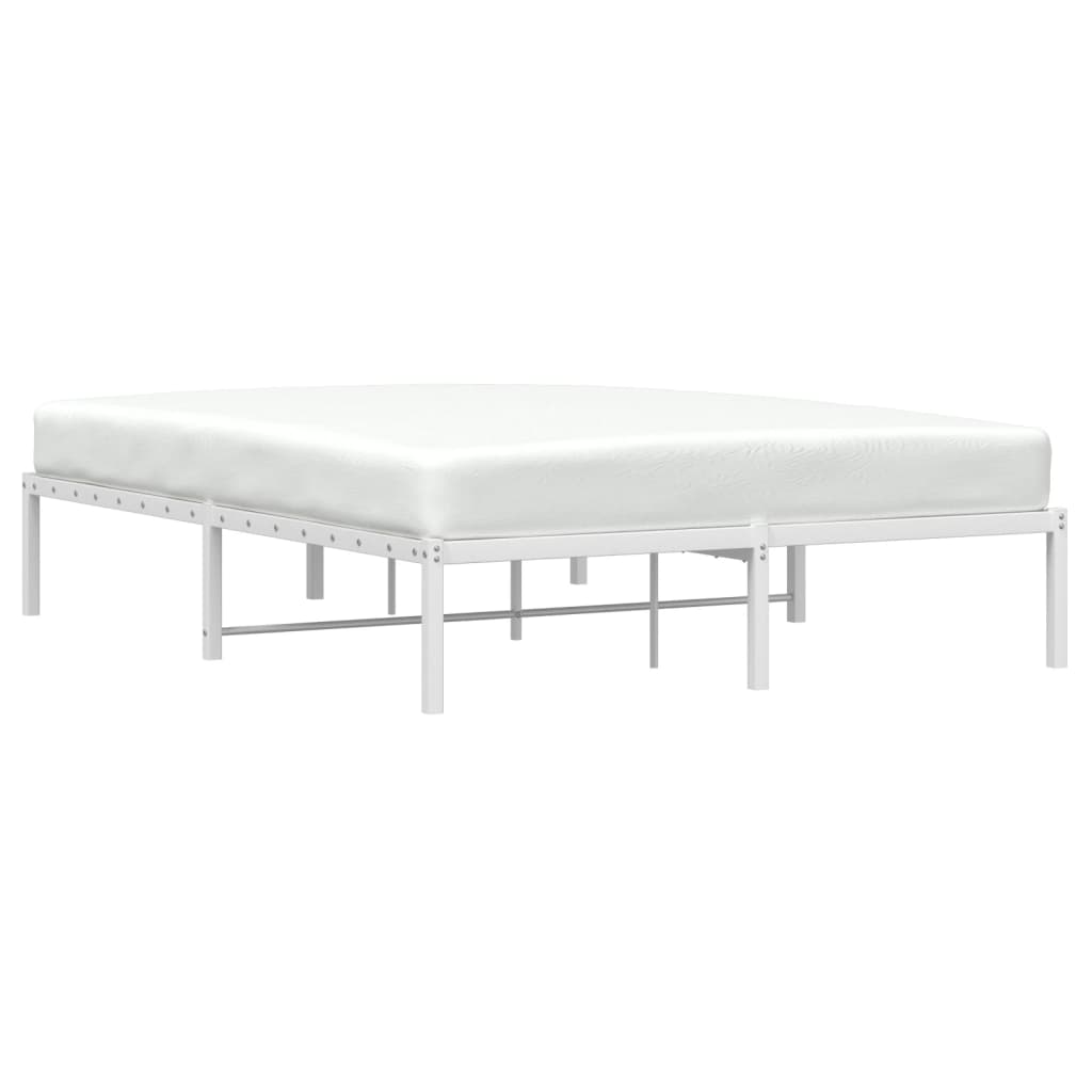 Cadre de lit métal blanc 135x190 cm - XIOS