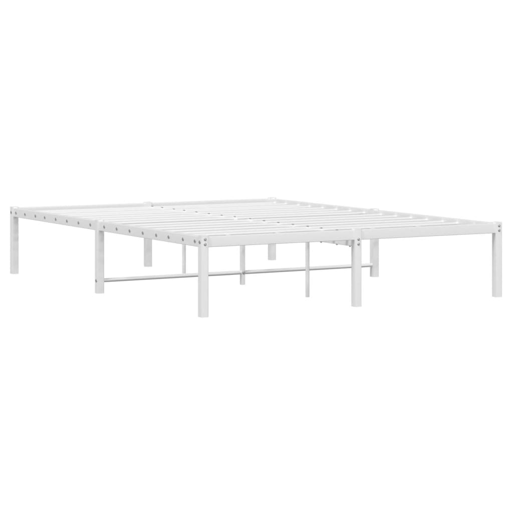 Cadre de lit métal blanc 135x190 cm - XIOS
