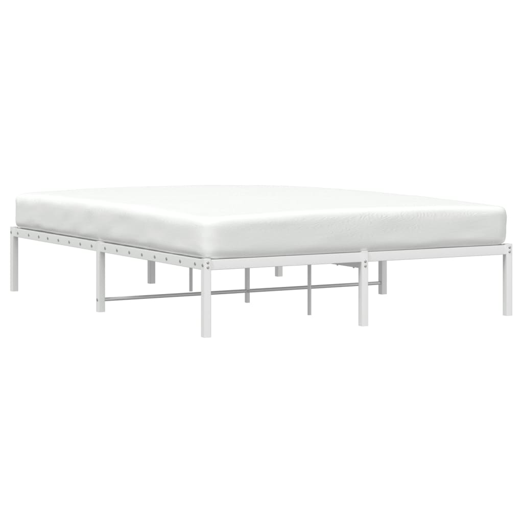 Cadre de lit métal sans matelas blanc 150x200 cm - XIOS