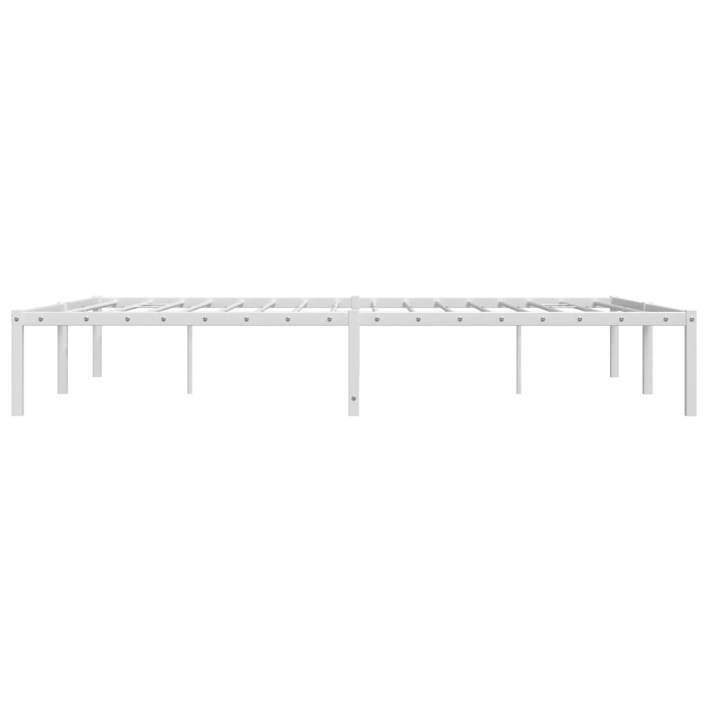 Cadre de lit métal sans matelas blanc 150x200 cm - XIOS