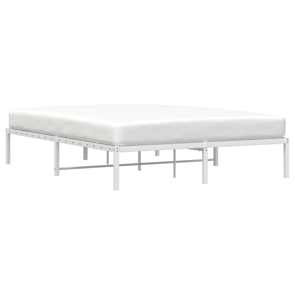 Cadre de lit métal sans matelas blanc 160x200 cm - XIOS