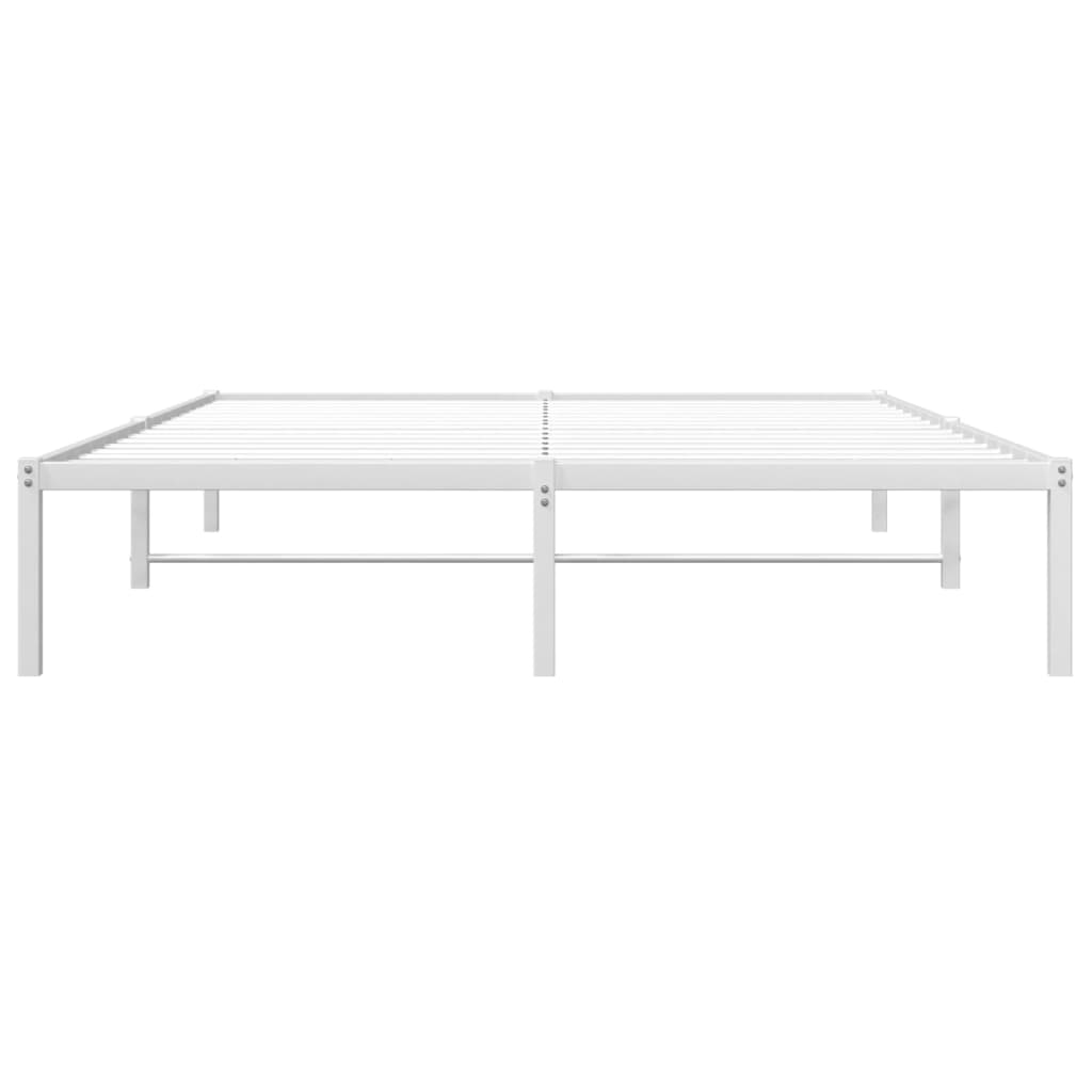 Cadre de lit métal sans matelas blanc 160x200 cm - XIOS