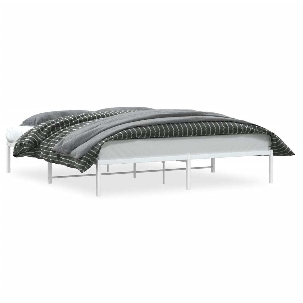 Cadre de lit métal sans matelas blanc 180x200 cm - XIOS