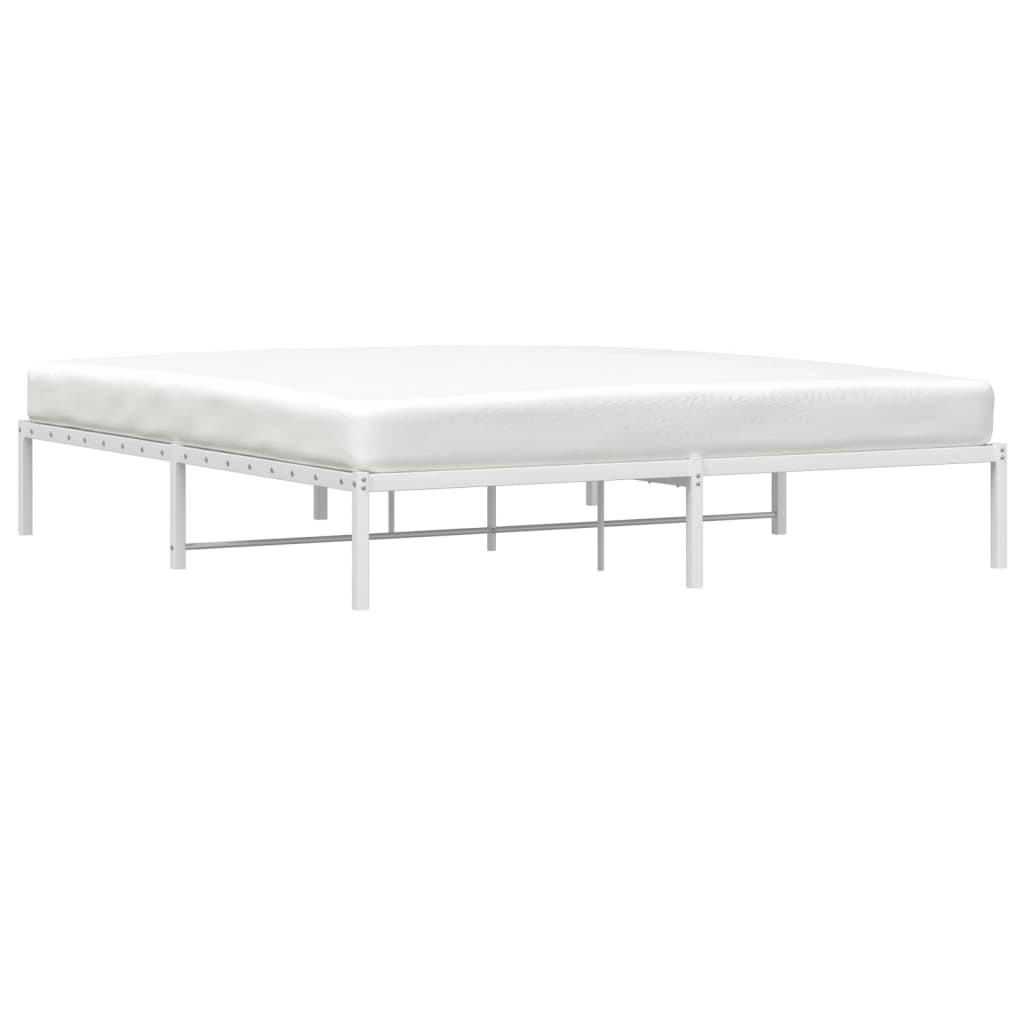 Cadre de lit métal sans matelas blanc 180x200 cm - XIOS