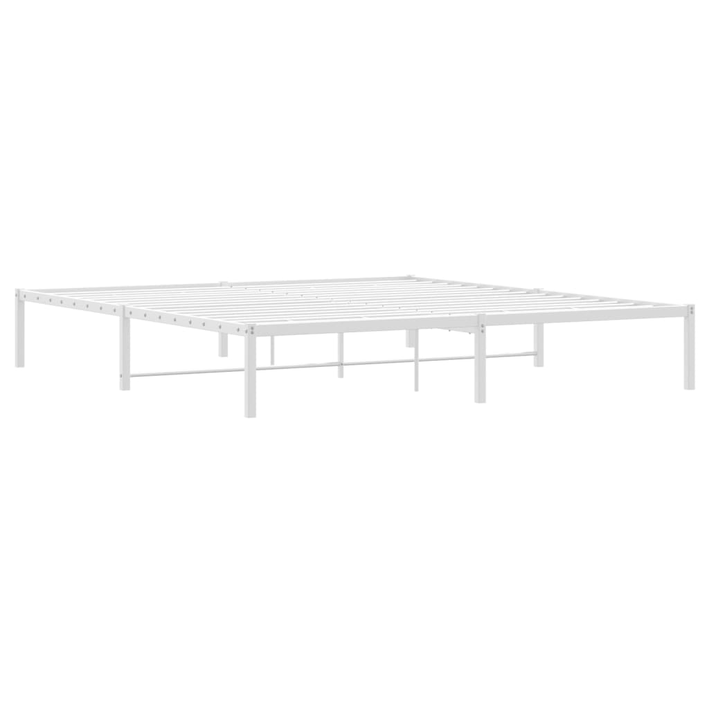Cadre de lit métal sans matelas blanc 180x200 cm - XIOS