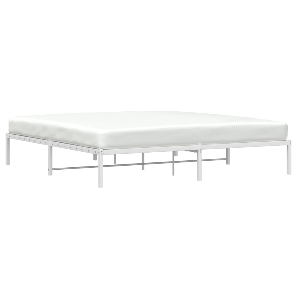Cadre de lit métal sans matelas blanc 193x203 cm - XIOS