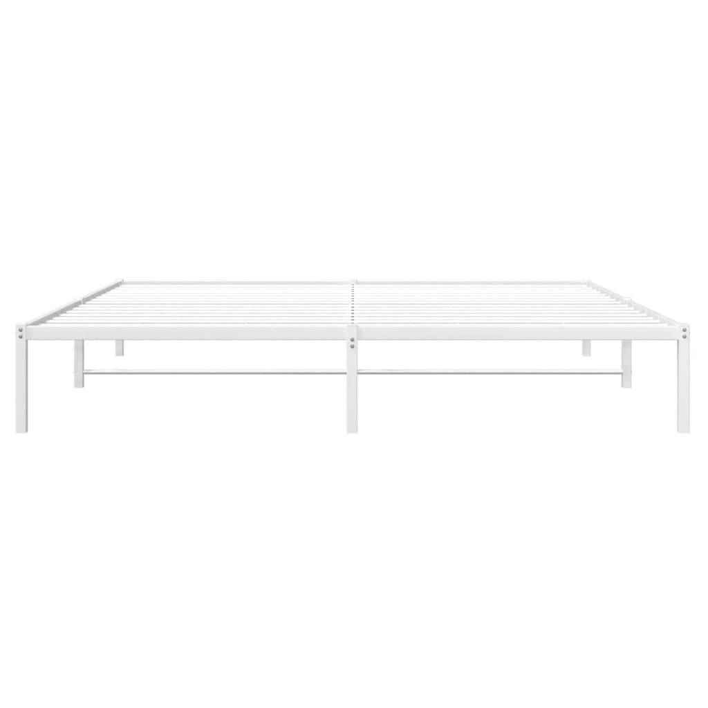 Cadre de lit métal sans matelas blanc 193x203 cm - XIOS