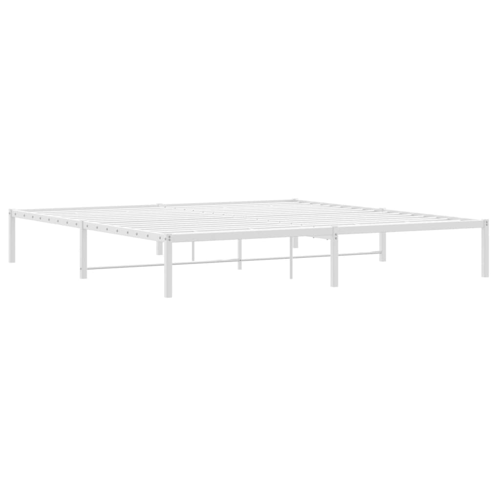 Cadre de lit métal sans matelas blanc 193x203 cm - XIOS