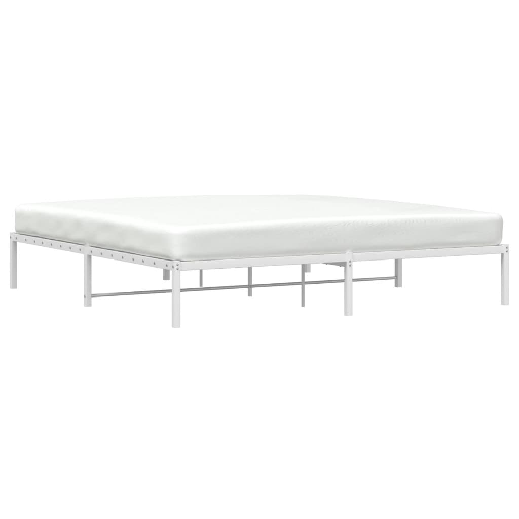 Cadre de lit métal sans matelas blanc 200x200 cm - XIOS