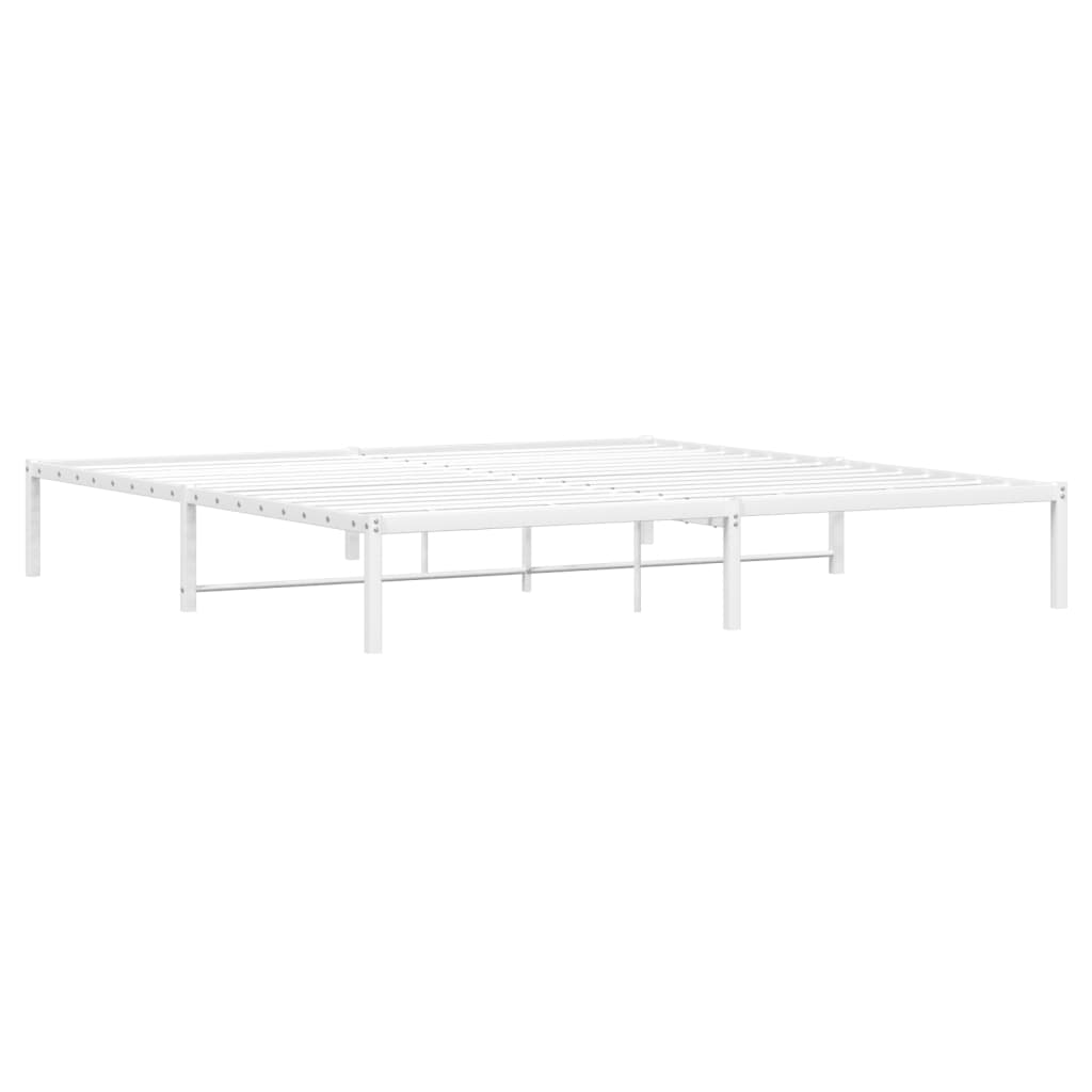 Cadre de lit métal sans matelas blanc 200x200 cm - XIOS