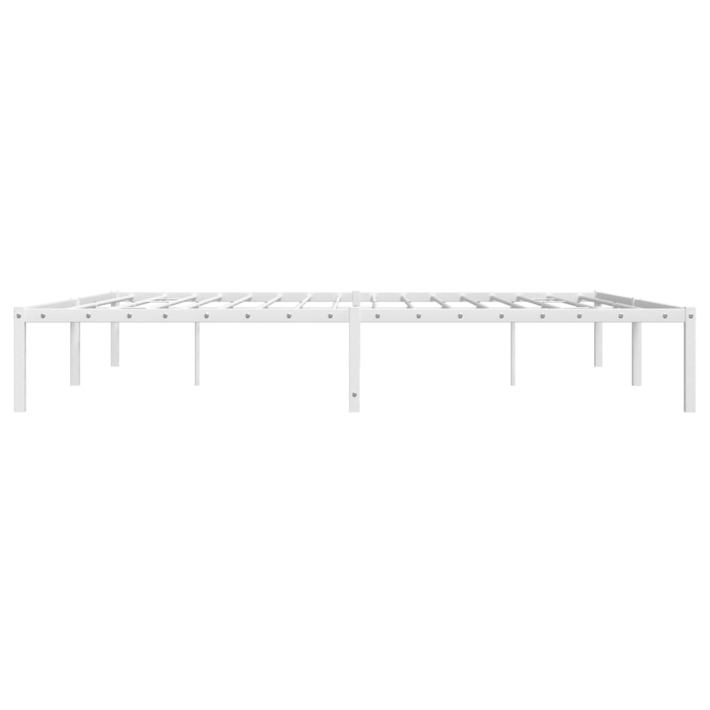 Cadre de lit métal sans matelas blanc 200x200 cm - XIOS