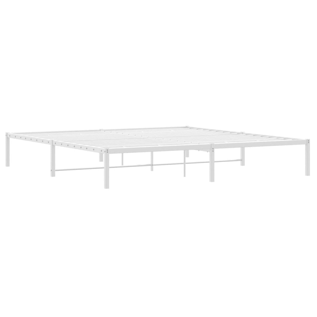 Cadre de lit métal sans matelas blanc 200x200 cm - XIOS