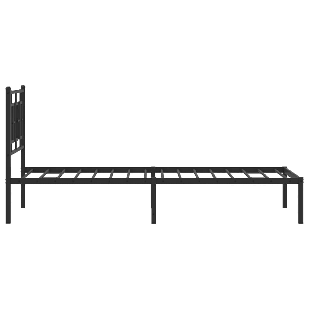 Cadre de lit métal sans matelas avec tête de lit noir 100x200cm - XIOS