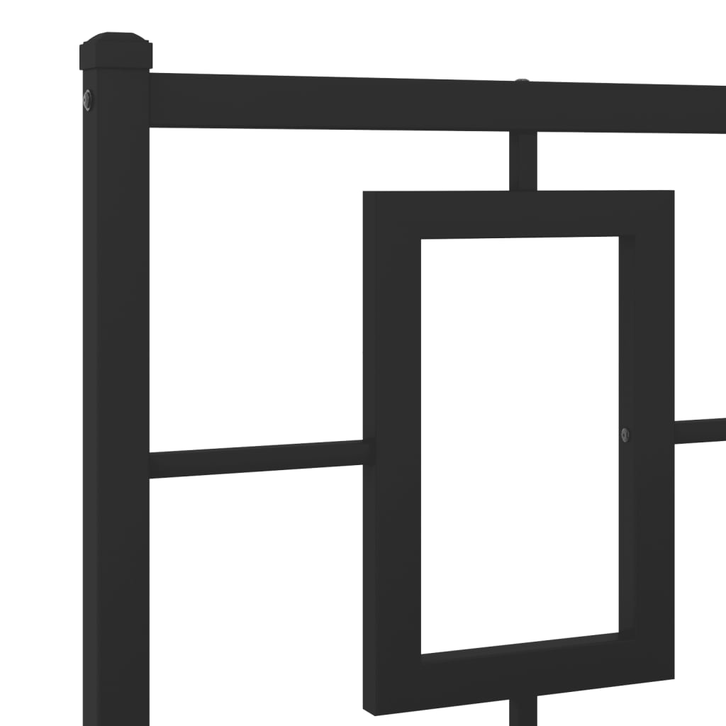 Cadre de lit métal sans matelas avec tête de lit noir 150x200cm - XIOS
