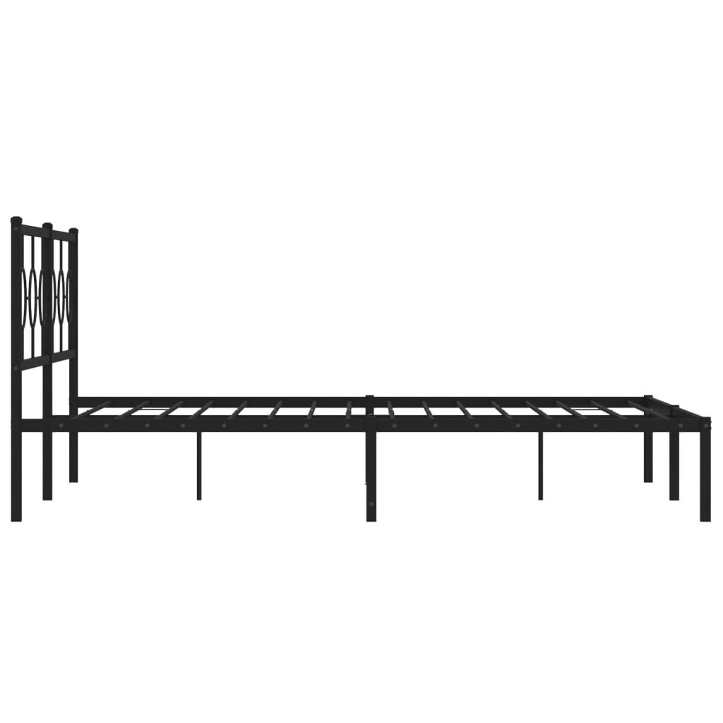 Cadre de lit métal sans matelas et tête de lit noir 180x200 cm - XIOS