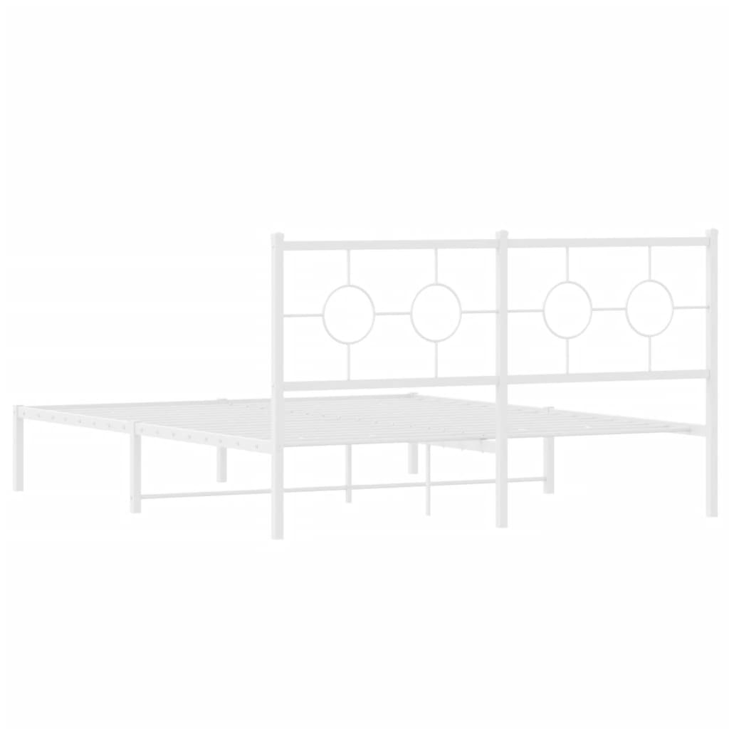Cadre de lit métal sans matelas et tête de lit blanc 150x200 cm - XIOS