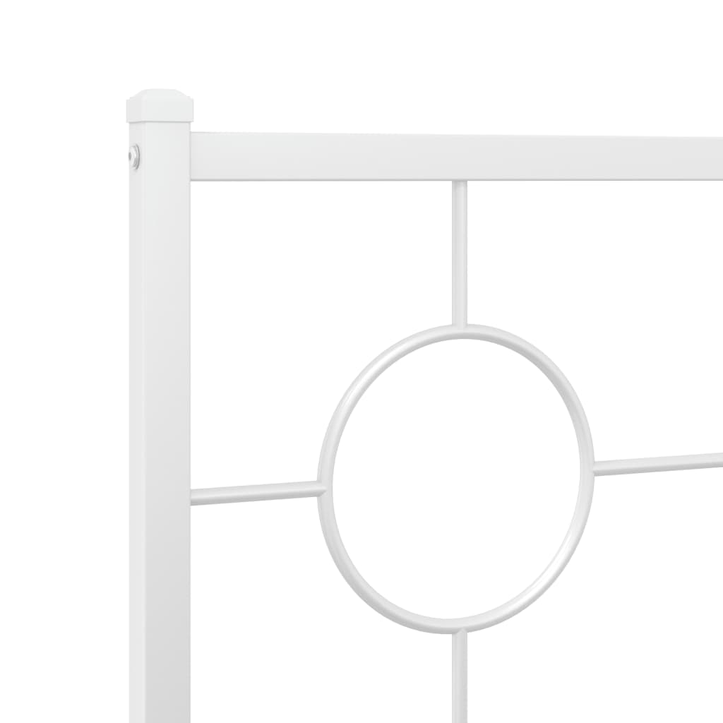 Cadre de lit métal sans matelas et tête de lit blanc 150x200 cm - XIOS
