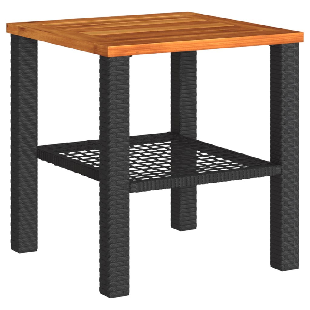 Ensemble de bistro 3 pcs et coussins noir résine tressée acacia - XIOS