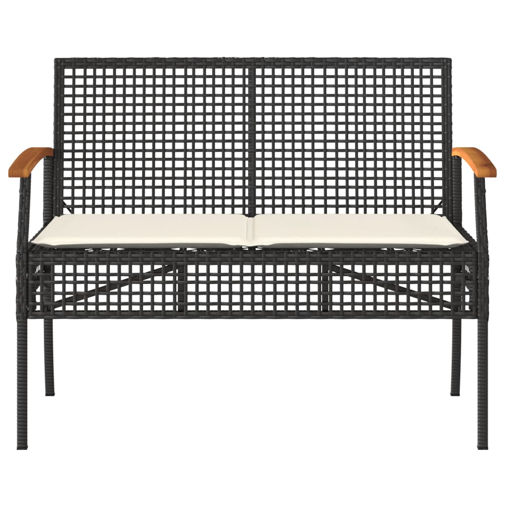 Salon de jardin 4 pcs avec coussins Noir Résine tressée Salons de jardin vidaXL