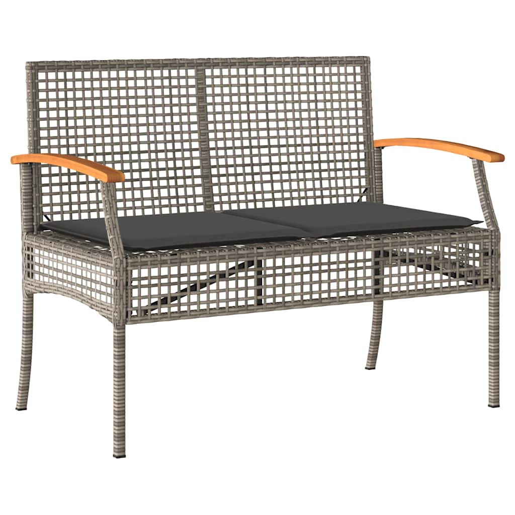 Salon de jardin 4 pcs avec coussins Gris Résine tressée - XIOS