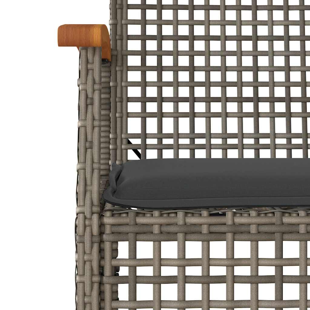 Salon de jardin 4 pcs avec coussins Gris Résine tressée - XIOS