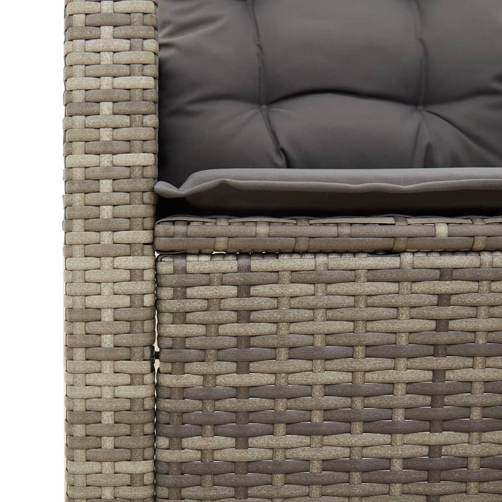 Ensemble de bistro 3 pcs et coussins gris résine tressée acacia - XIOS
