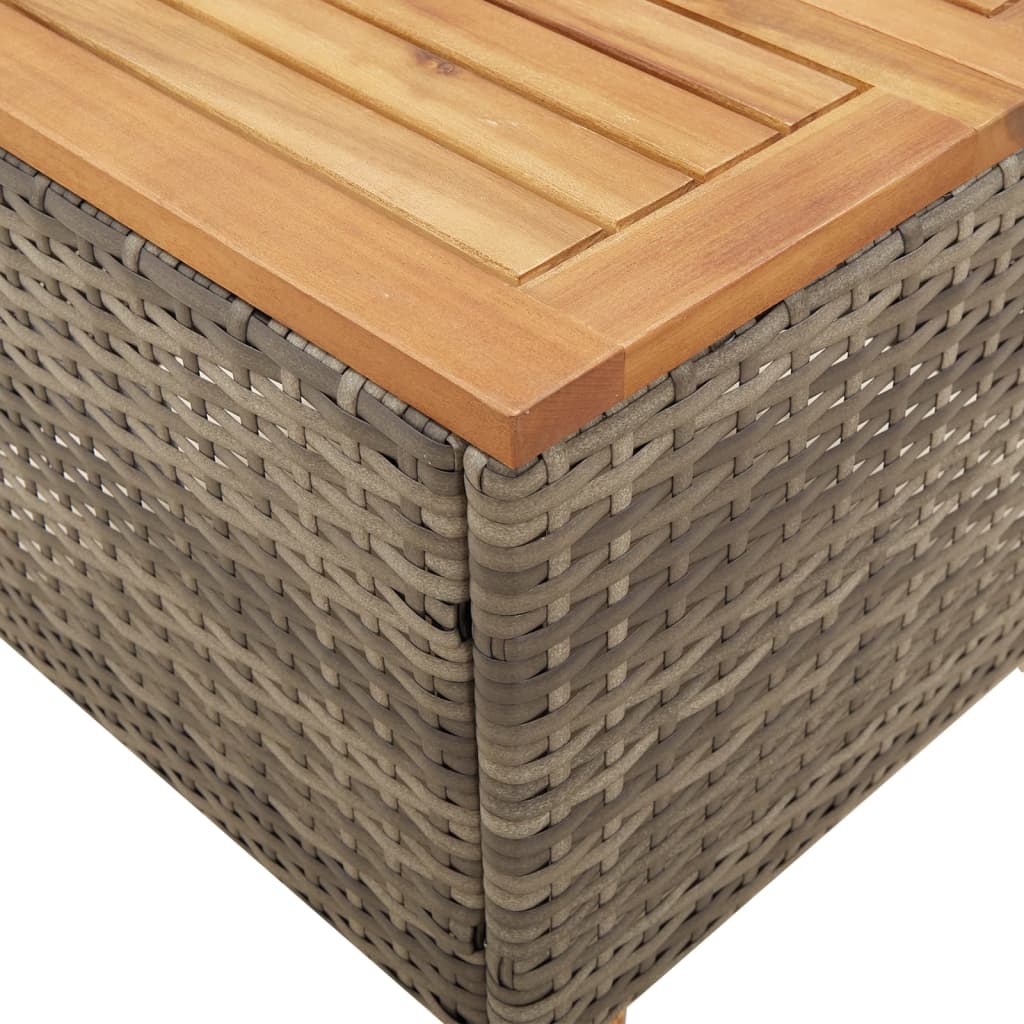 Ensemble de bistro 3 pcs et coussins gris résine tressée acacia - XIOS