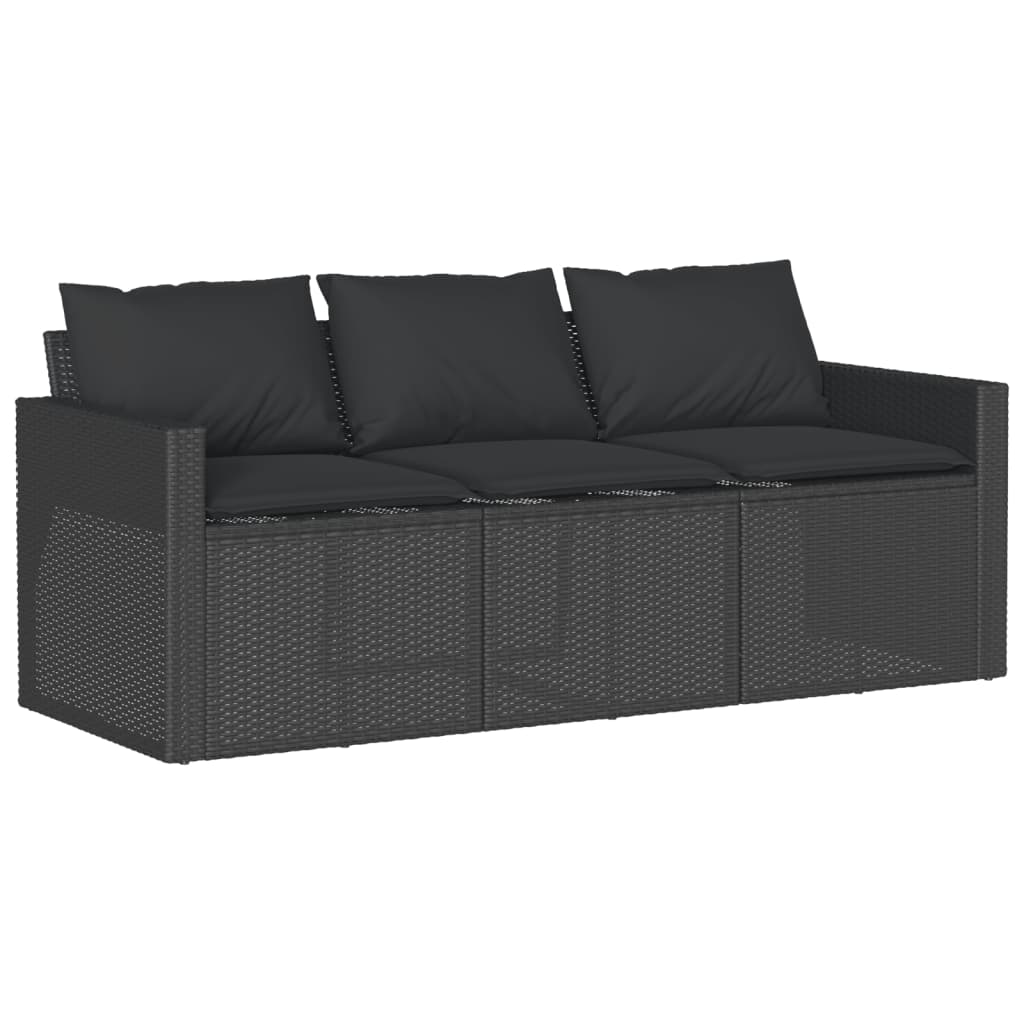 Ensemble à manger de jardin coussins 2pcs noir résine tressée Salons de jardin vidaXL