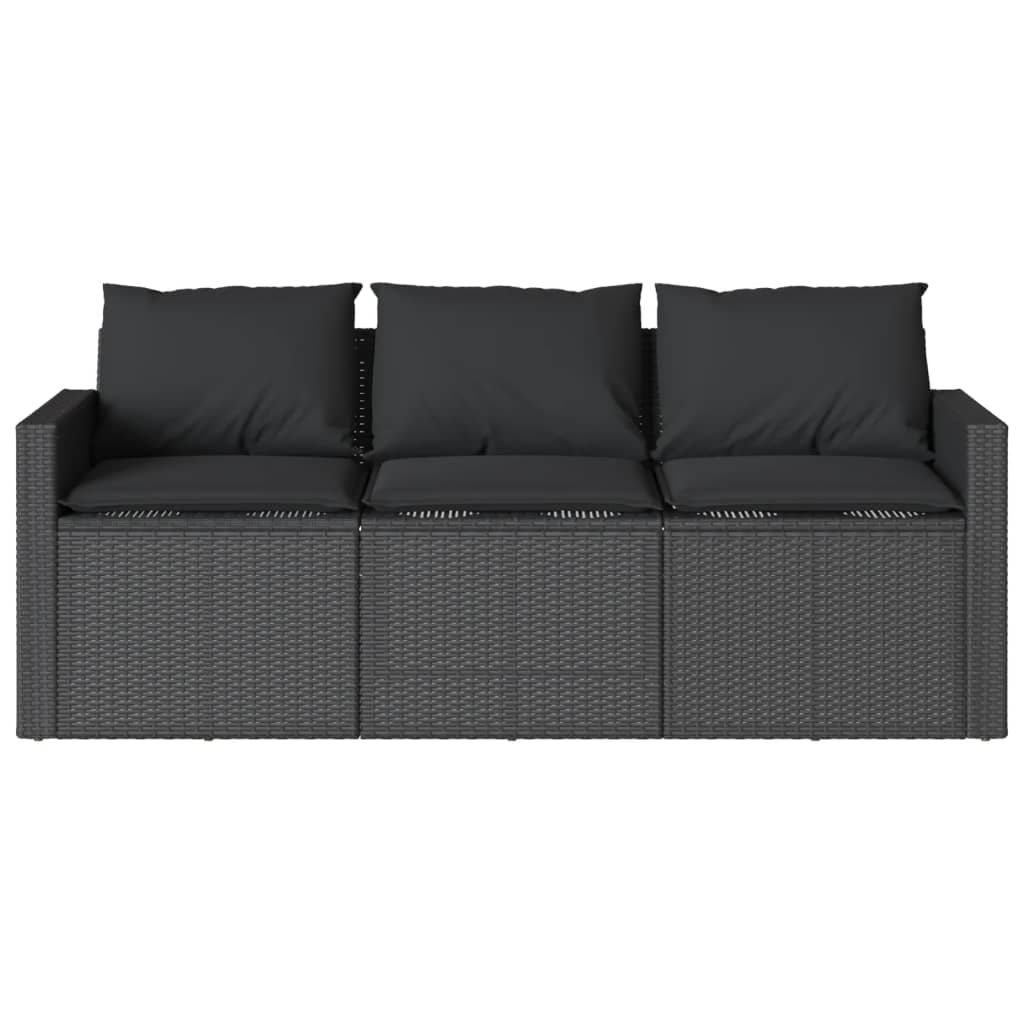 Ensemble à manger de jardin coussins 2pcs noir résine tressée Salons de jardin vidaXL