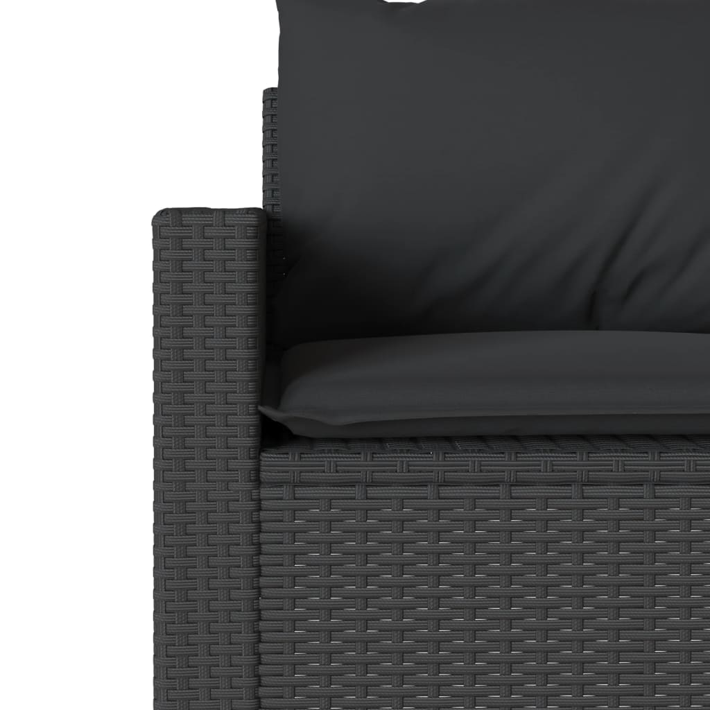 Ensemble à manger de jardin coussins 2pcs noir résine tressée Salons de jardin vidaXL