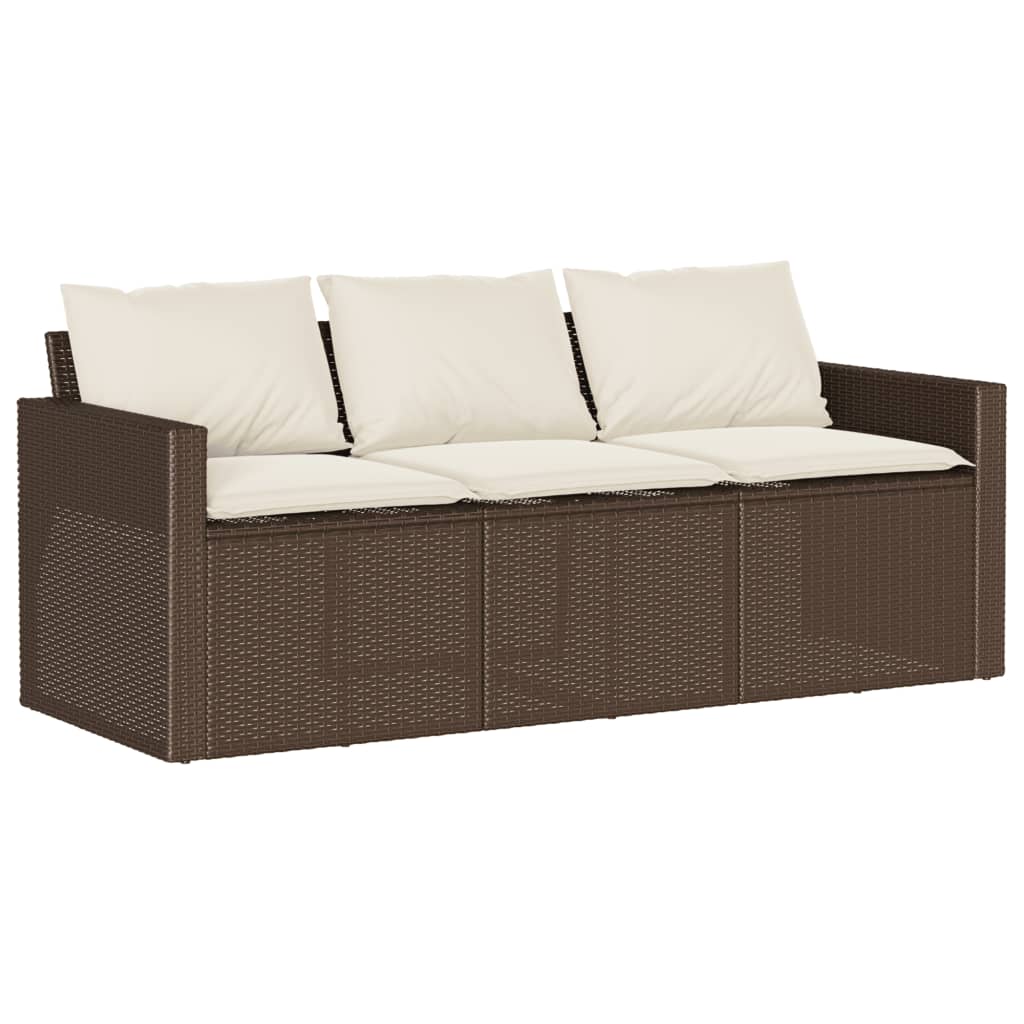 Ensemble à manger de jardin avec coussins 2 pcs marron rotin - XIOS