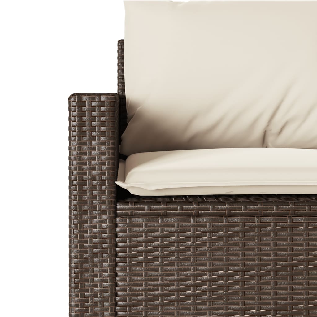 Ensemble à manger de jardin avec coussins 2 pcs marron rotin - XIOS