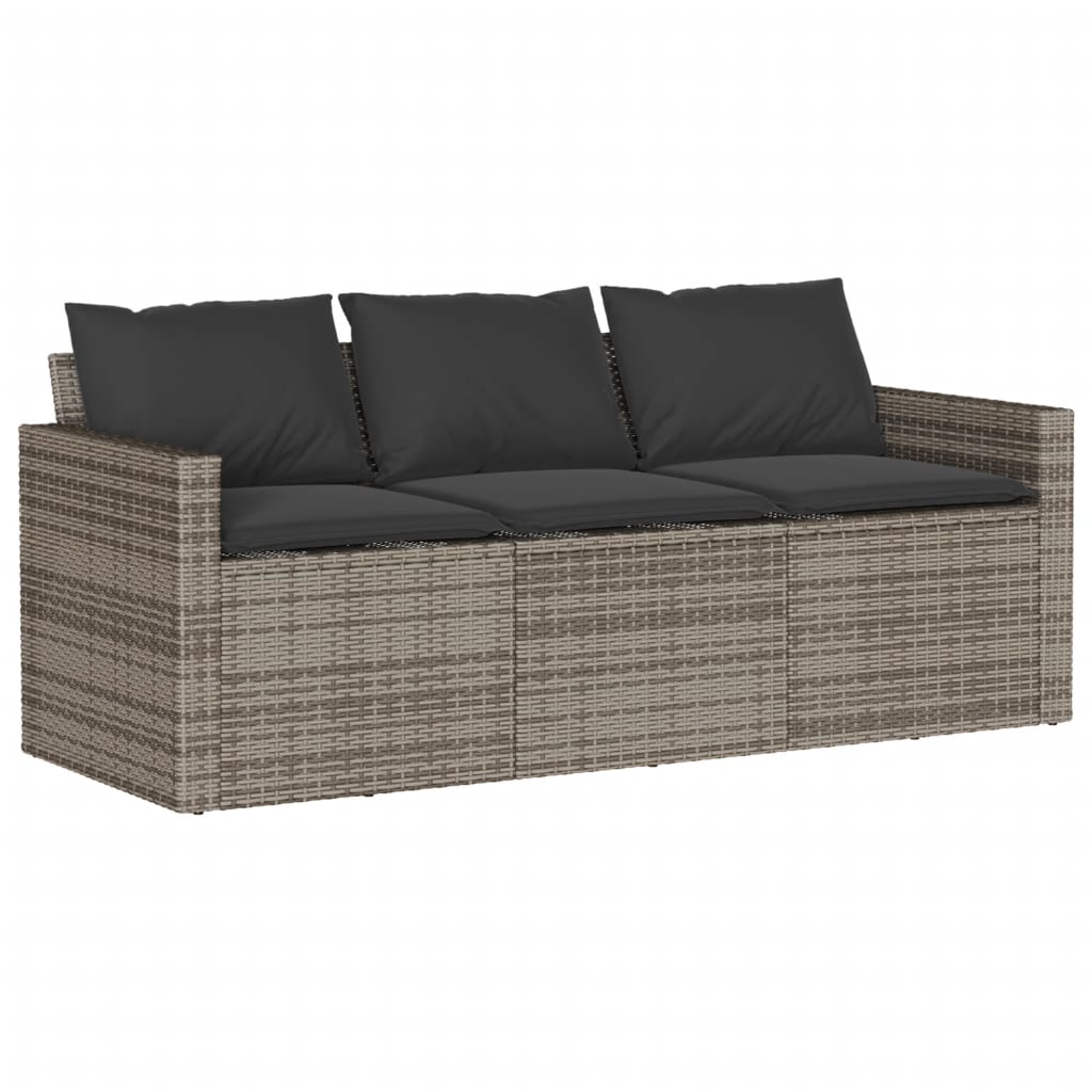 Ensemble à manger de jardin et coussins 2 pcs gris rotin - XIOS