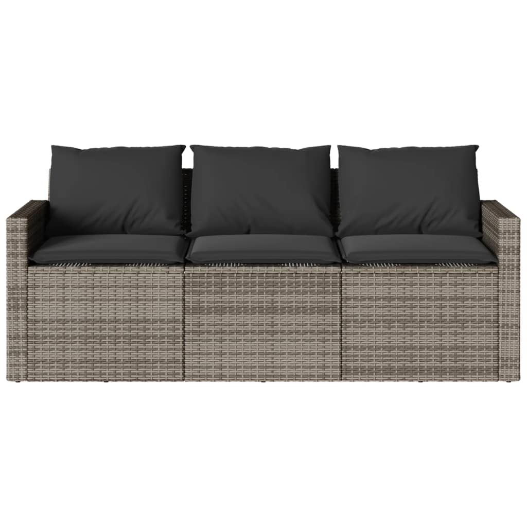 Ensemble à manger de jardin et coussins 2 pcs gris rotin - XIOS