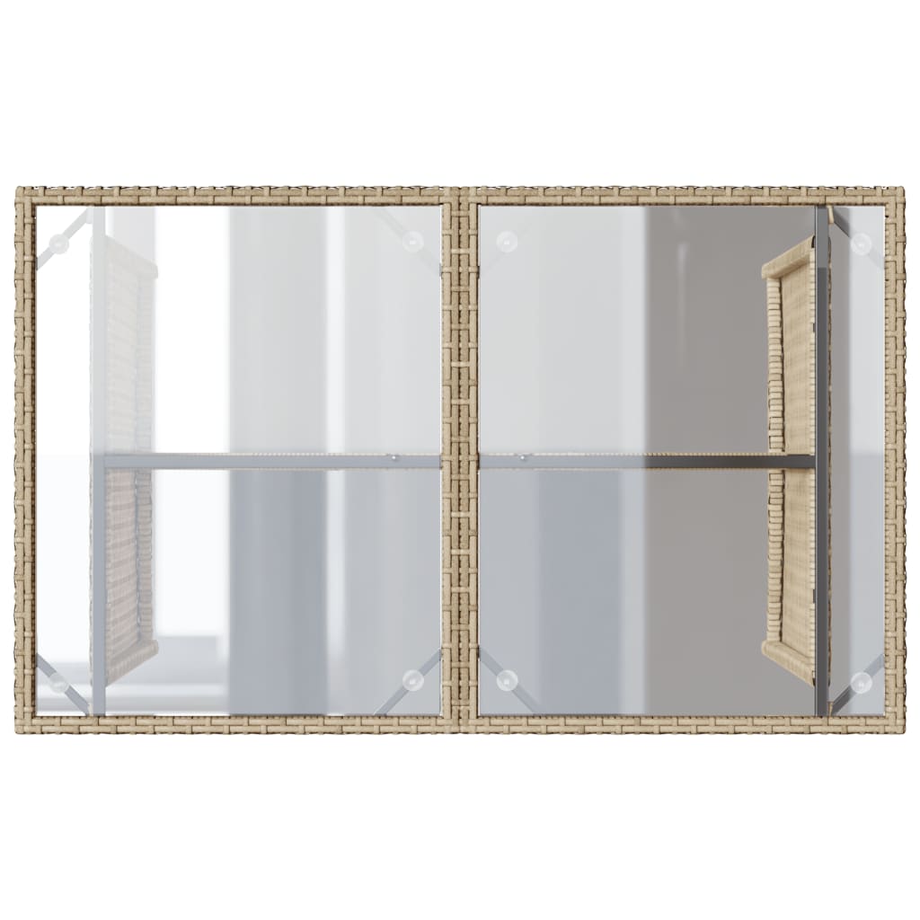 Ensemble à manger de jardin et coussins 2 pcs beige poly rotin - XIOS