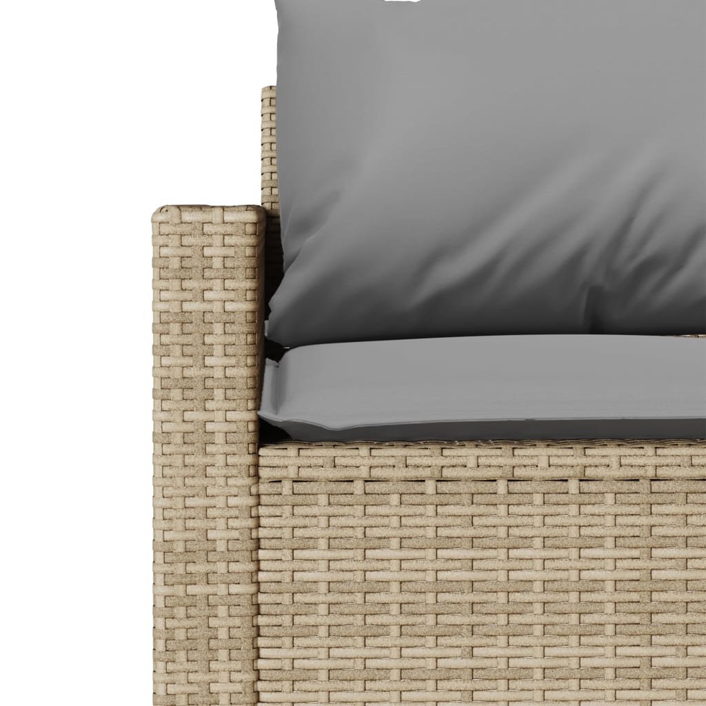 Ensemble à manger de jardin et coussins 2 pcs beige poly rotin - XIOS