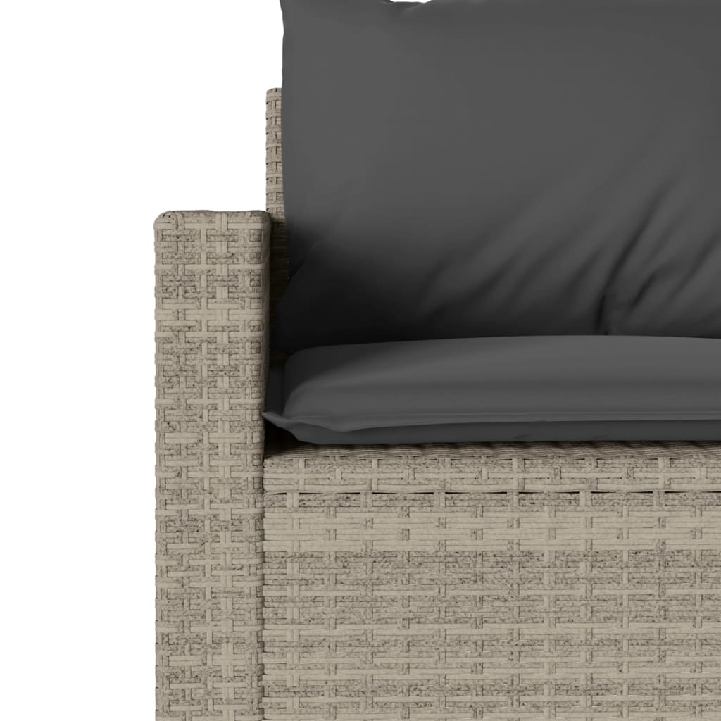 Ensemble à manger de jardin et coussins 2 pcs gris clair rotin Salons de jardin vidaXL
