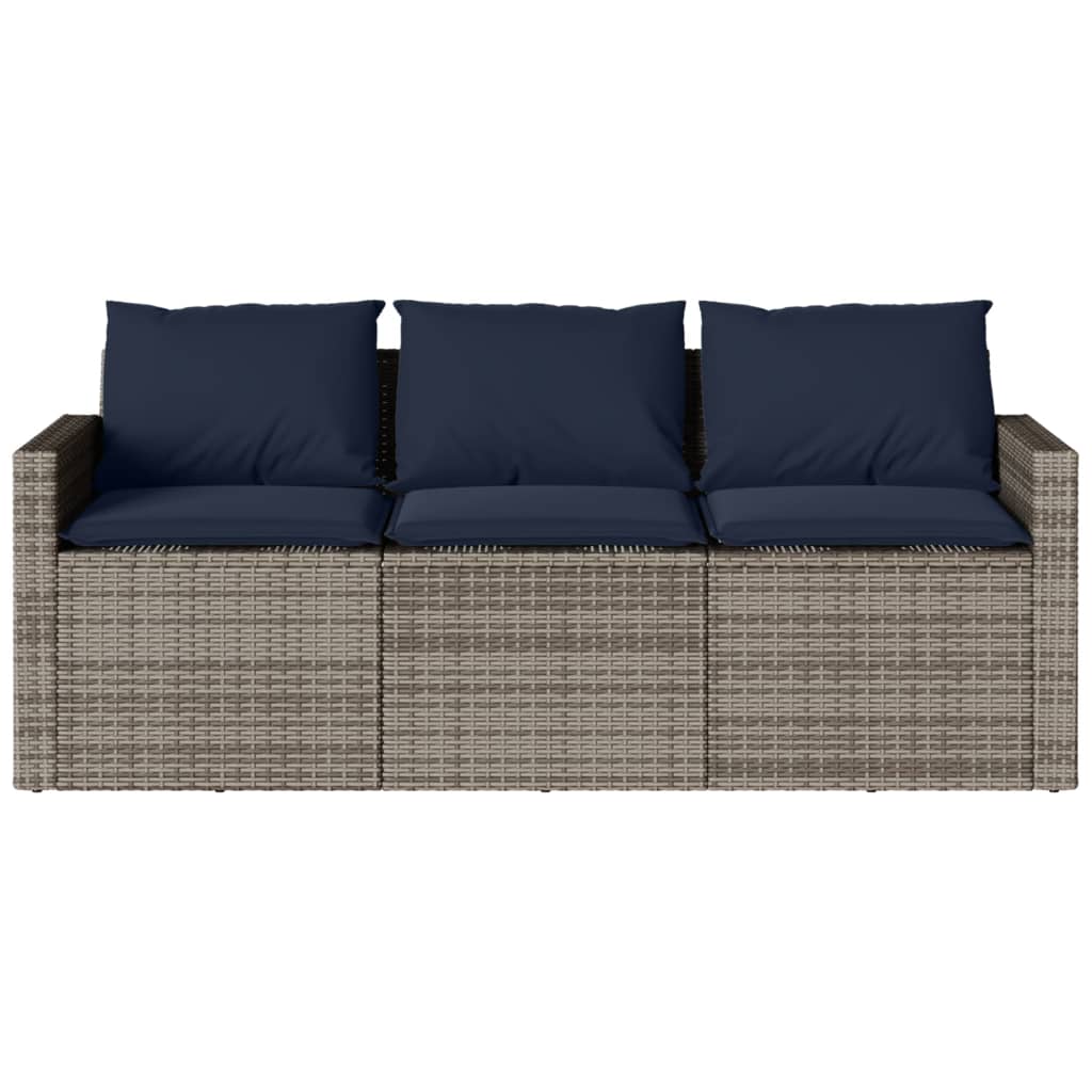 Ensemble à manger de jardin et coussins 2 pcs gris rotin - XIOS