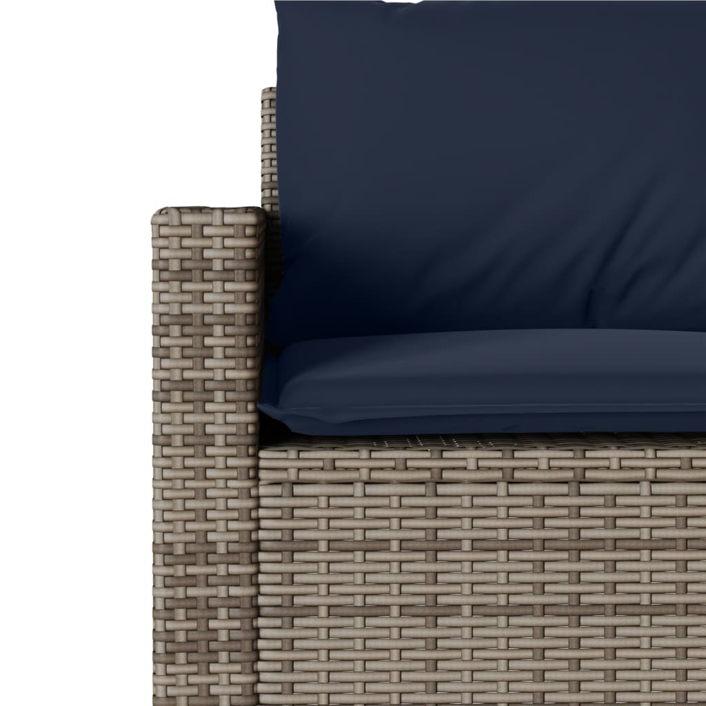 Ensemble à manger de jardin et coussins 2 pcs gris rotin - XIOS
