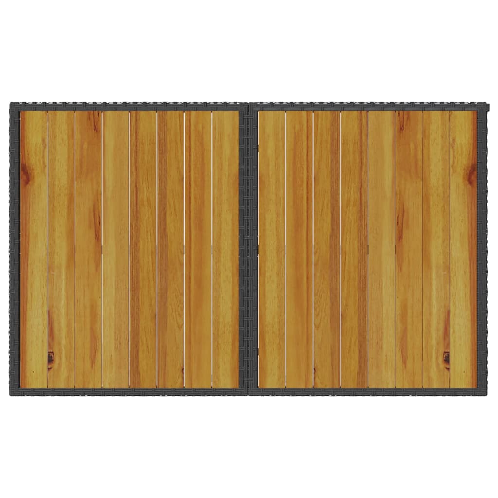 Ensemble à manger de jardin coussins 2pcs noir résine tressée - XIOS