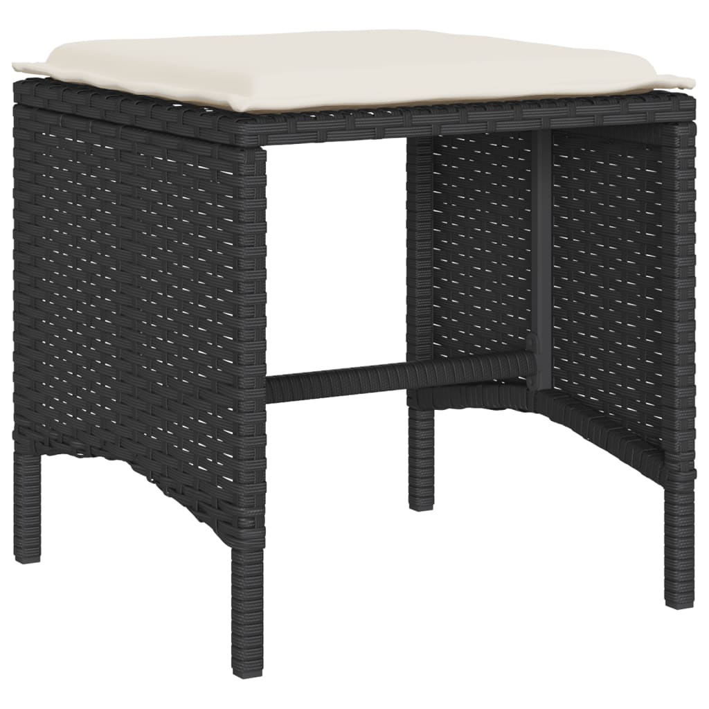 Salon de jardin 4 pcs avec coussins noir résine tressée - XIOS