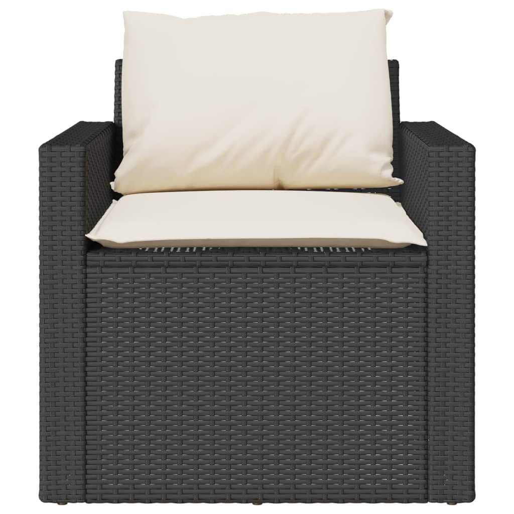 Salon de jardin 4 pcs avec coussins noir résine tressée - XIOS