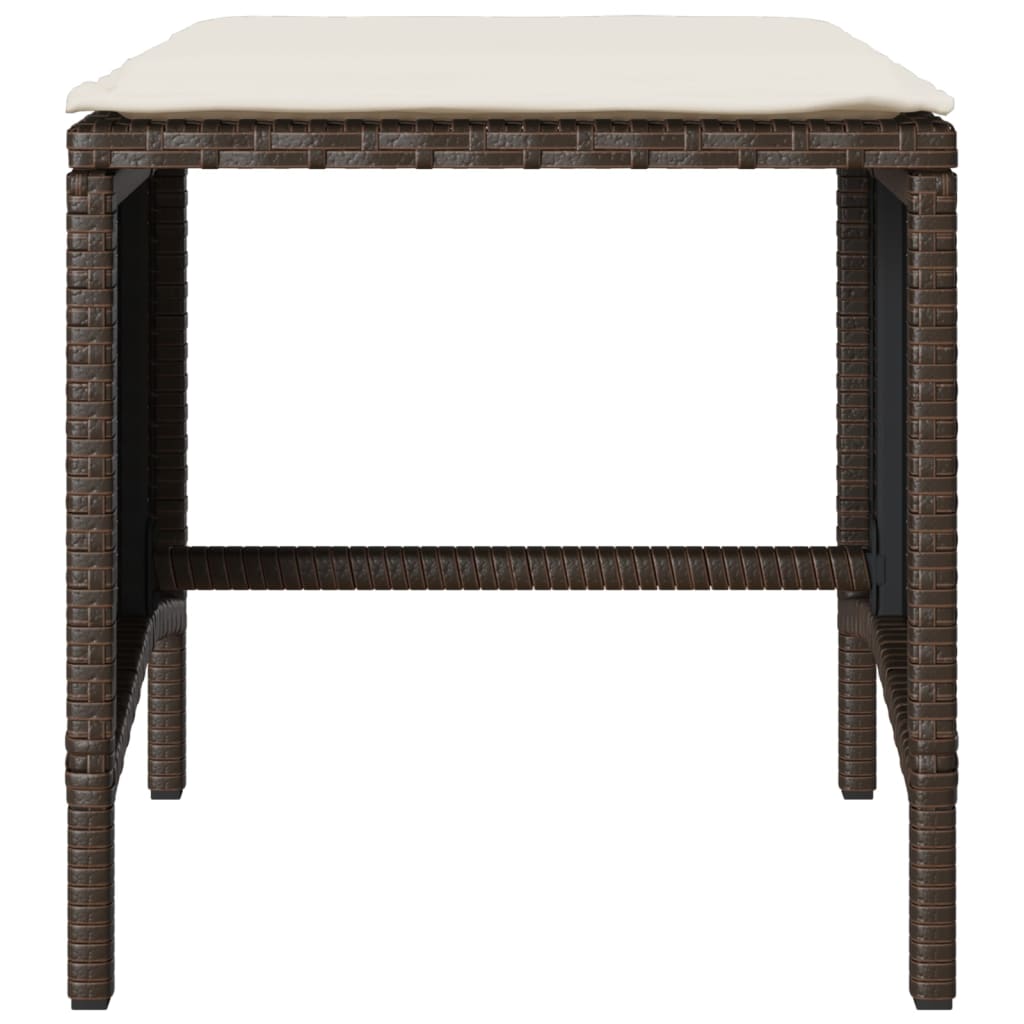 Salon de jardin 4 pcs avec coussins marron résine tressée - XIOS