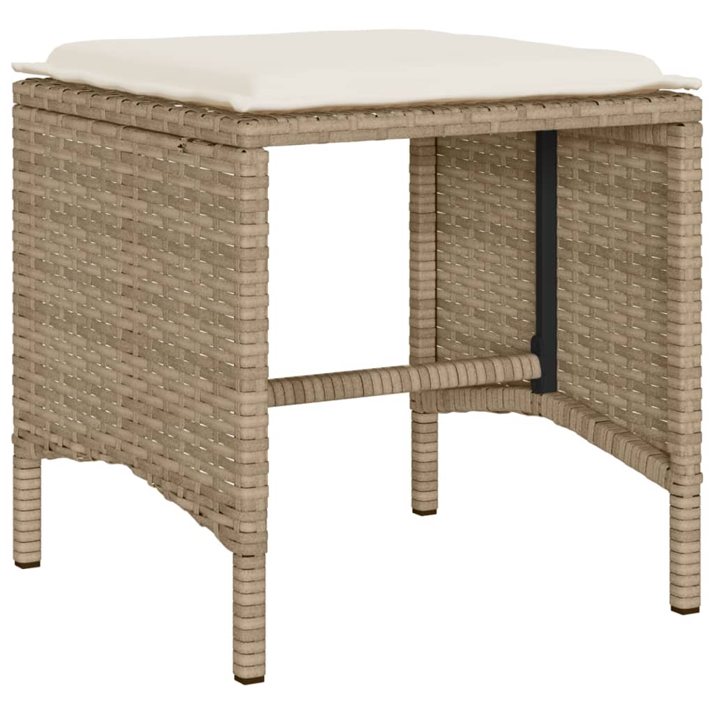 Salon de jardin avec coussins 4 pcs beige résine tressée Salons de jardin vidaXL