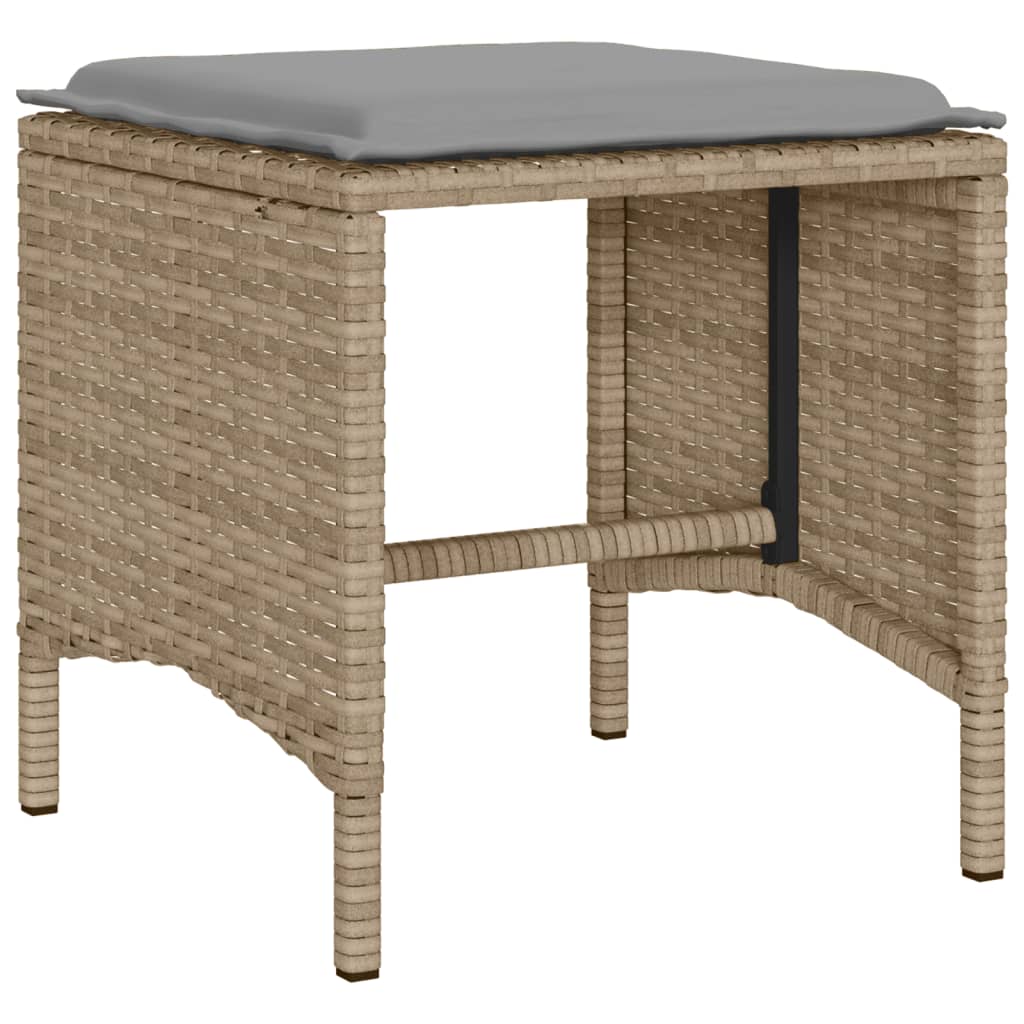 Salon de jardin avec coussins 4 pcs beige résine tressée - XIOS