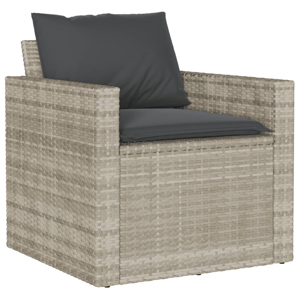 Salon de jardin 4 pcs avec coussins gris clair résine tressée - XIOS