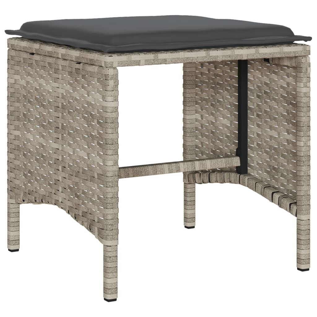 Salon de jardin 4 pcs avec coussins gris clair résine tressée - XIOS