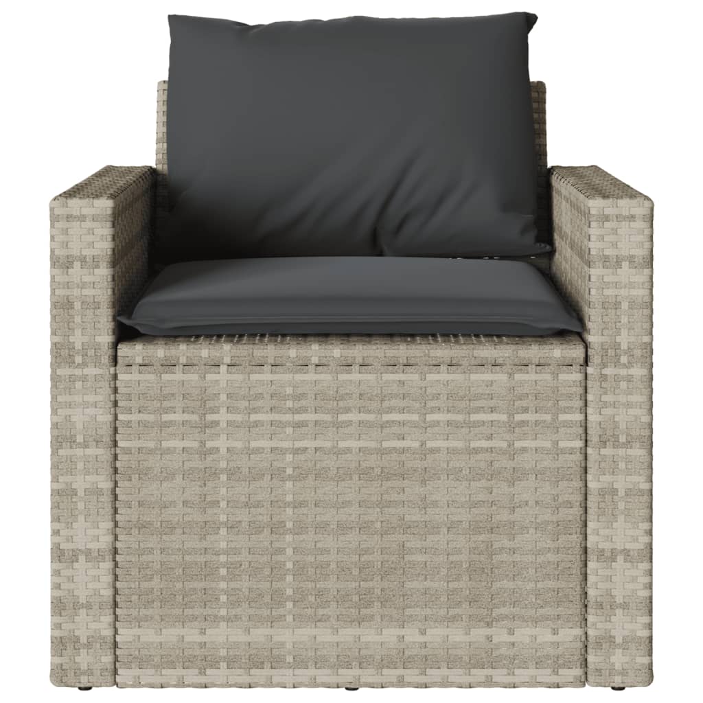 Salon de jardin 4 pcs avec coussins gris clair résine tressée - XIOS