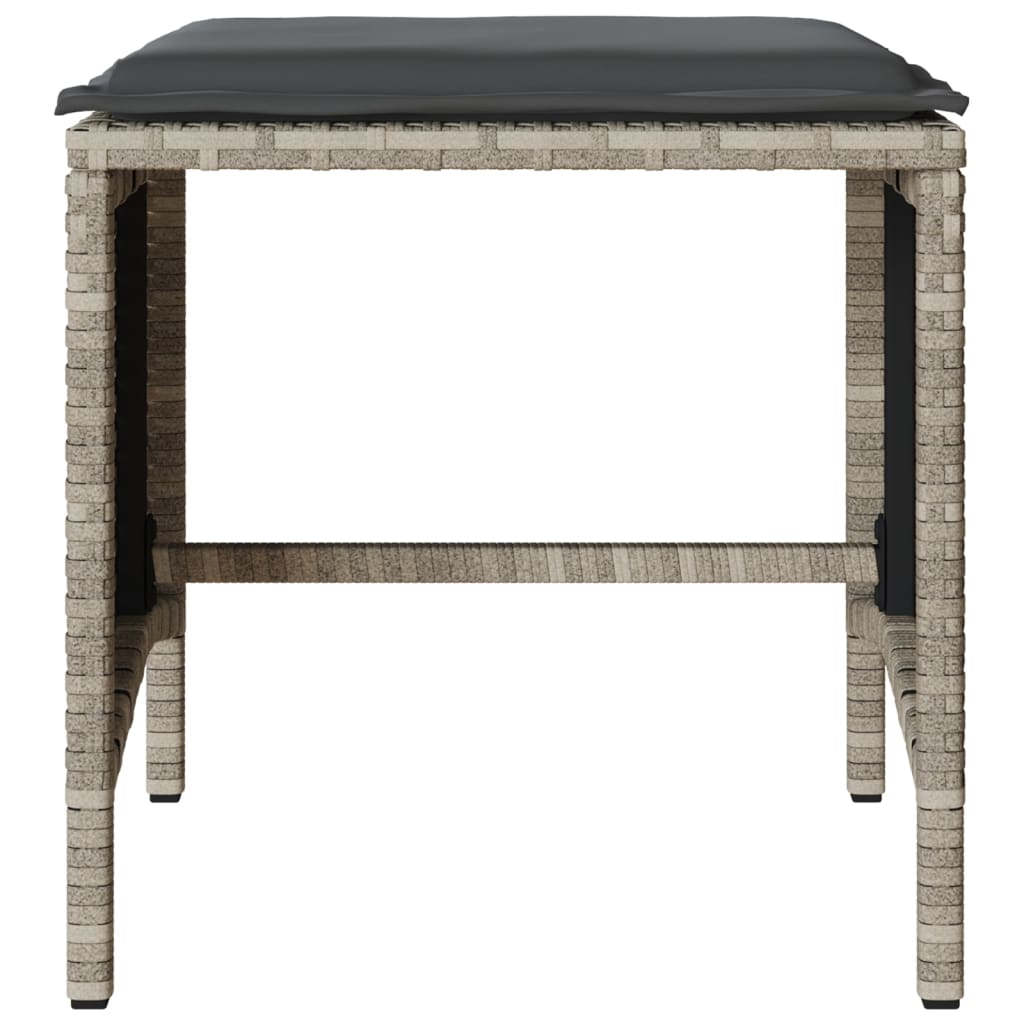 Salon de jardin 4 pcs avec coussins gris clair résine tressée - XIOS