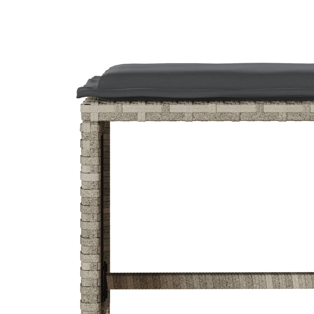 Salon de jardin 4 pcs avec coussins gris clair résine tressée - XIOS